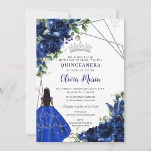 Prinzessin Silver Quinceañera Einladung