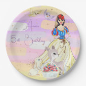 Prinzessin Snowy Geburtstag Papier Teller (Vorderseite)