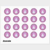 Prinzessin Sticker "Hurra!" Rosa Gradient & Blaues (Blatt)