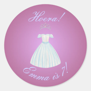 Prinzessin Sticker "Hurra!" Rosa Gradient & Blaues