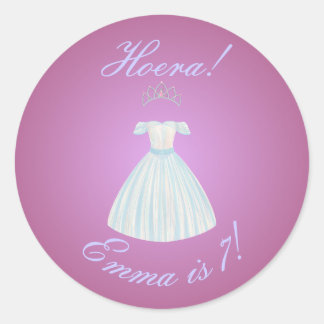 Prinzessin Sticker "Hurra!" Rosa Gradient & Blaues