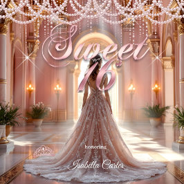 Prinzessin Sweet 16 Geburtstagsparty Rosa Einladung