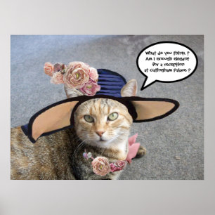 PRINZESSIN TATUS /ELEGANTE KATZE, GROßE DIVA-HUT U POSTER