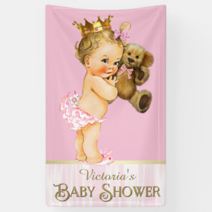 Prinzessin Teddybär Baby Shower Banner