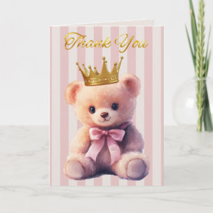 Prinzessin Teddybär Dankeskarte