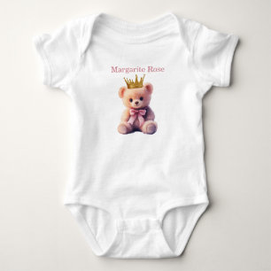 Prinzessin Teddybär mit individuellem Namen Baby Strampler