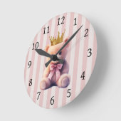 Prinzessin Teddybär Runde Wanduhr (Winkel)