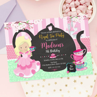 Prinzessin Teeparty-Garten-Geburtstags-Einladung Einladung