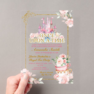 Prinzessin-Teeparty zum 4. Geburtstag im rosa köni Acryleinladungen