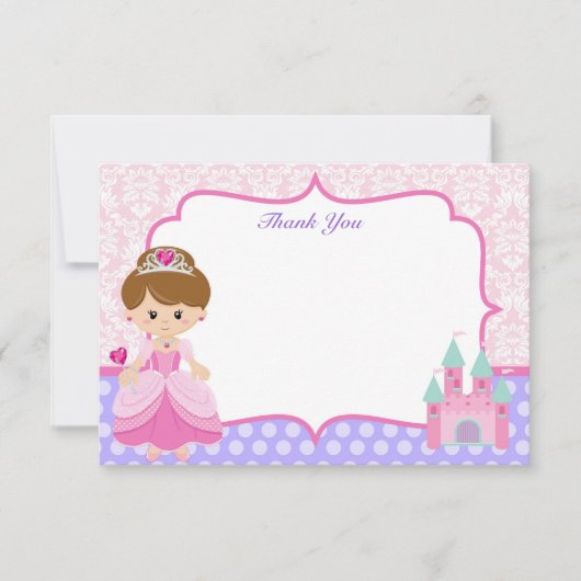 Prinzessin Thank You Cards Dankeskarte (Vorderseite)