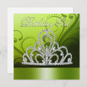 Prinzessin Tiara Birthday Girl (Limon) Einladung (Vorne/Hinten)