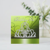 Prinzessin Tiara Birthday Girl (Limon) Einladung (Stehend Vorderseite)
