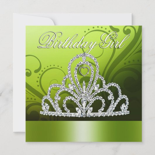 Prinzessin Tiara Birthday Girl (Limon) Einladung (Vorderseite)