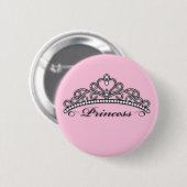 Prinzessin Tiara Button (rosa Hintergrund) (Vorne & Hinten)
