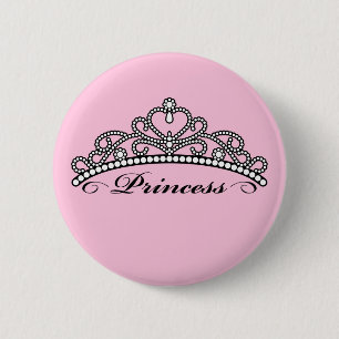 Prinzessin Tiara Button (rosa Hintergrund)