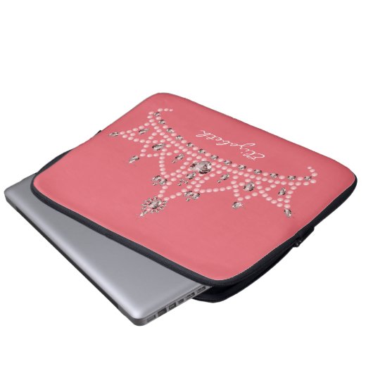 Prinzessin Tiara Crown Laptop Sleeve (Rose) (Vorne Knopf)