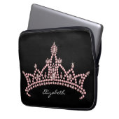 Prinzessin Tiara Crown Laptop Sleeve (Schwarzes) (Vorderseite Links)