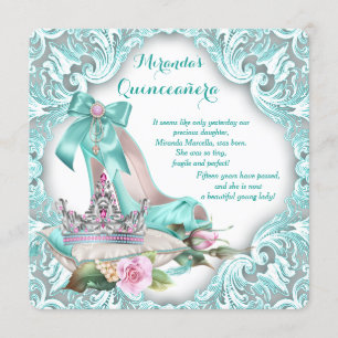 Prinzessin Tiara High Heel Schuh Quinceanera Einladung