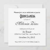 Prinzessin Tiara Quinceanera (fuschia) Einladung (Rückseite)