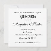 Prinzessin Tiara Quinceanera (Indigoblau) Einladung (Rückseite)