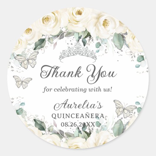 Prinzessin Tiara Runder Aufkleber (Vorderseite)