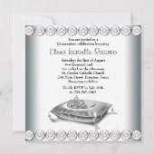 Prinzessin Tiara White Quinceanera High Heel Shoes Einladung (Rückseite)