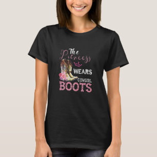 Prinzessin trägt Cowgirl-Stiefel Cowgirl-Design T-Shirt