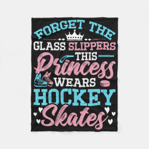 Prinzessin trägt Hockeyschlittschuhe Liebhaber Eis Fleecedecke