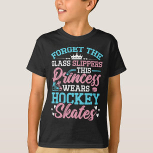 Prinzessin trägt Hockeyschlittschuhe Liebhaber Eis T-Shirt