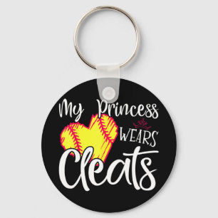 Prinzessin trägt Stollenschuhe Softball Mama Papa Schlüsselanhänger