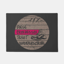 Prinzessin trägt Wanderschuhe, Sonnenuntergang Fußmatte