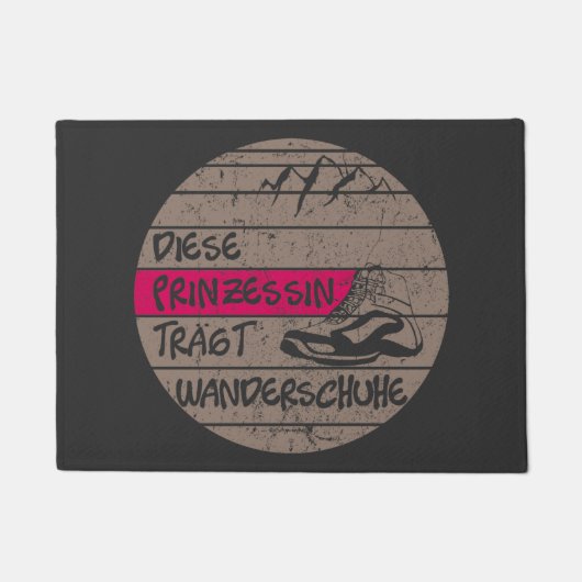 Prinzessin trägt Wanderschuhe, Sonnenuntergang Fußmatte (Vorderseite)