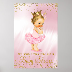 Prinzessin Tutu Baby Shower Willkommensschild Blon Poster