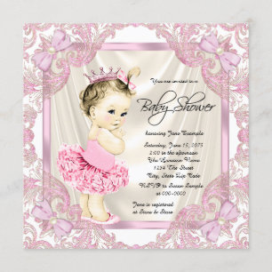 Prinzessin Tutu Perlen Ballerina Baby Shower Einladung