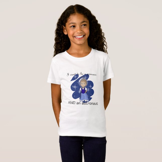 Prinzessin- und Astronauten-T - Shirt - Medium (Vorne ganz)