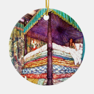 Prinzessin und der Erbsenstein Keramik Ornament
