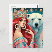 Prinzessin und der Polarbär Postkarte (Vorne/Hinten)