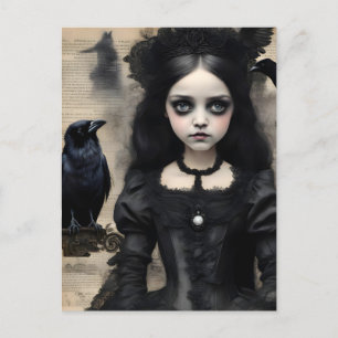 Prinzessin und der Raven Postkarte