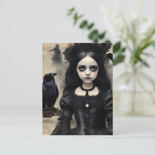 Prinzessin und der Raven Postkarte (Stehend Vorderseite)