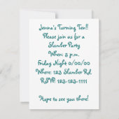 Prinzessin und die Erbsen-Einladung Einladung (Rückseite)