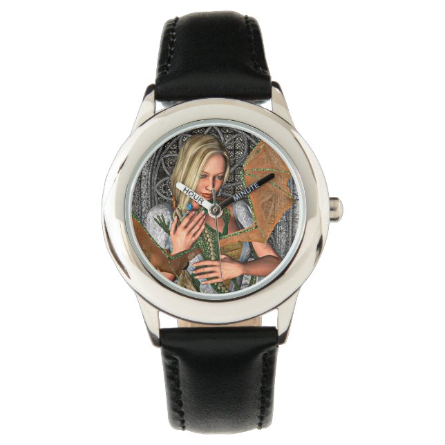 Prinzessin und Drache Armbanduhr (Vorderseite)