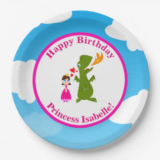 Prinzessin und Drache-feenhafte Pappteller