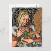 Prinzessin und Drache Postkarte (Vorne/Hinten)