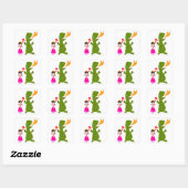 Prinzessin und Drache Quadratischer Aufkleber (Blatt)