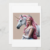 Prinzessin und Einhorn Einladung (Vorne/Hinten)