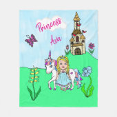 Prinzessin und Einhornmärchen Persönlich Fleecedecke (Vorderseite)