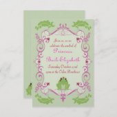 Prinzessin und Frosch Einladung (Vorne/Hinten)
