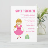 Prinzessin und Frosch Einladung (Stehend Vorderseite)