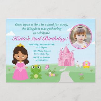 Prinzessin und Frosch zum Geburtstag Einladung