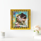 Prinzessin und Froschprinz Quadratische Wanduhr (Zuhause)